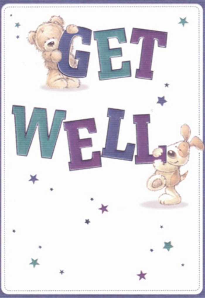 Designed with thoughtful intent, this get well card brings a bright wave of encouragement to Beddington families and friends. The artwork's focal point-the partnership of a cuddly bear and a delighted puppy-brims with innocence, warmth, and gentle care. Their playful postures are enhanced by exquisitely illustrated fur: the bear's plush, inviting texture and the puppy's silky, floppy ears nearly beckon one to reach out and touch. Surrounding them, sparkling stars arc and swirl, reminiscent of the happy chaos that sometimes fills Beddington's local parks in spring. The lively, oversized typography blends aubergine, teal, and subtle aqua, anchoring the composition in confident reassurance. The overall design conjures a sense of touch and togetherness-one that calls to mind comforting bouquets sent to brighten a loved one's day throughout Beddington, from homes to hospital rooms. Every element radiates the careful attention of local florists, affirming the card's purpose: to lift spirits, connect hearts, and offer a tangible moment of kindness.